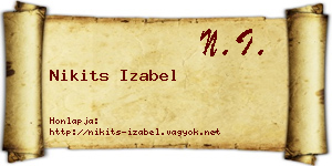 Nikits Izabel névjegykártya